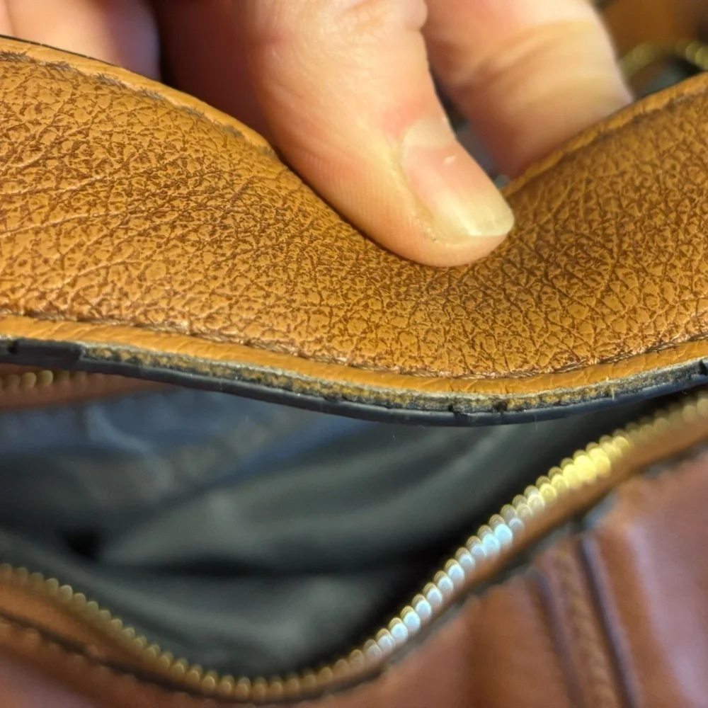 Elegant REALER Tan Vegan Leather Hobo Crossbody Bag